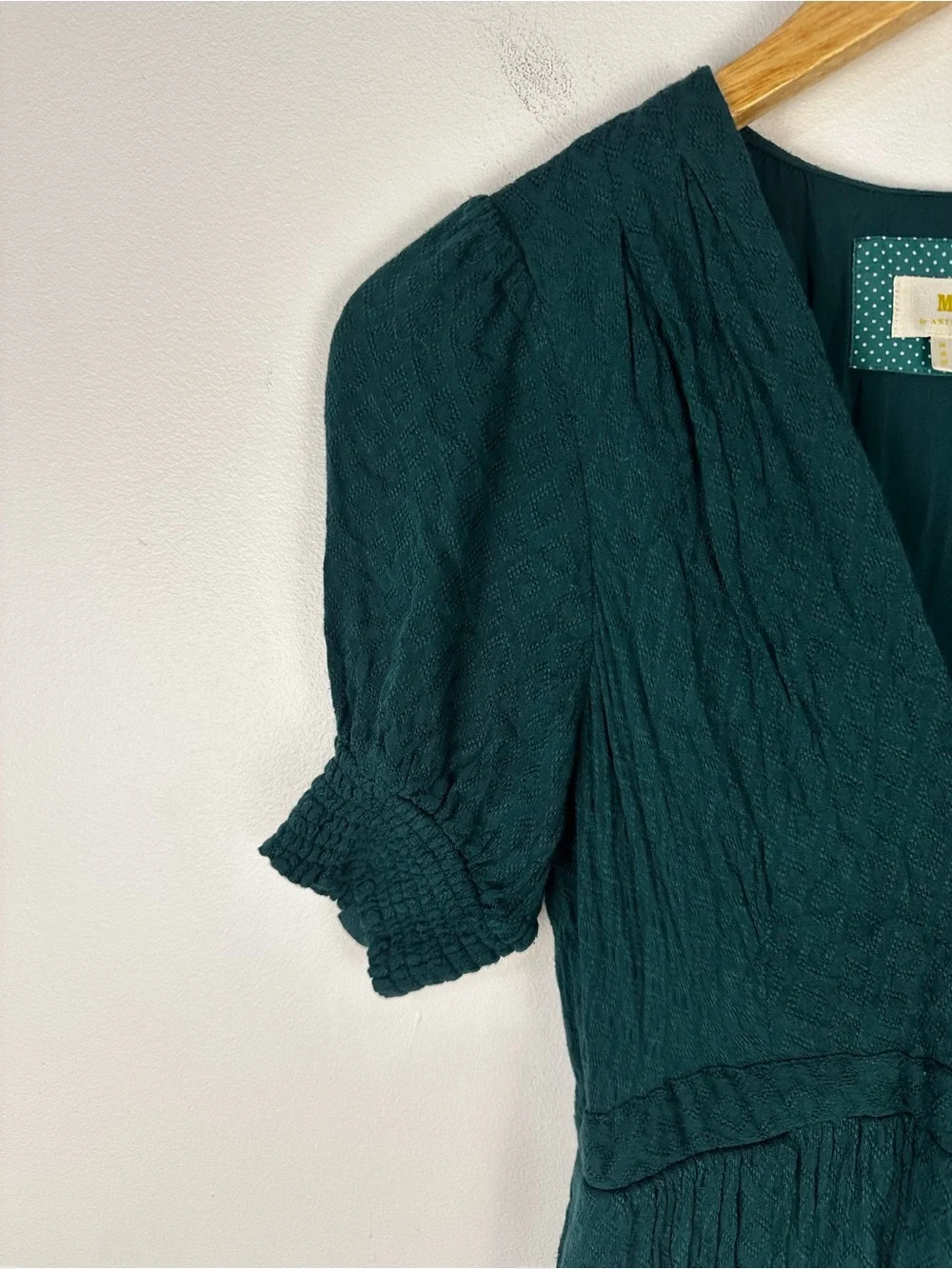 Anthropologie Maeve Green Textured Breanna Wrap Dress Women’s Sz 0